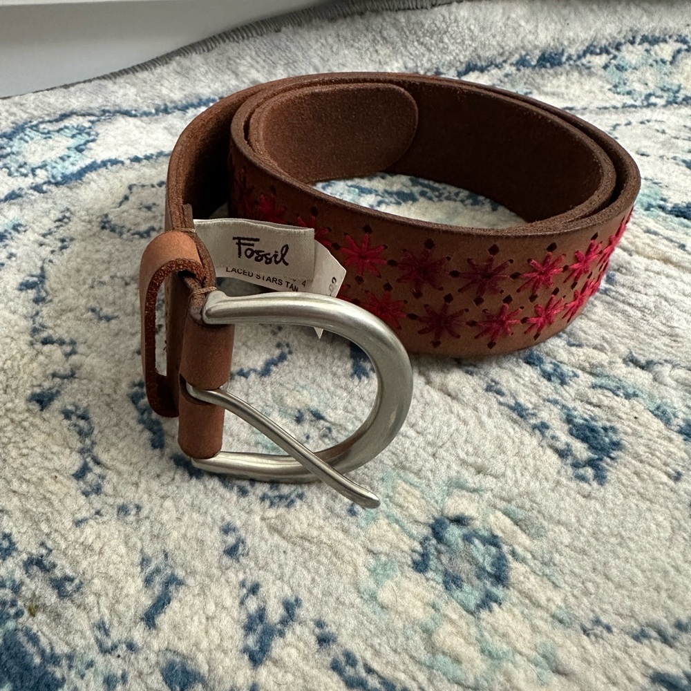 Fossil Brown and Pink Women's Belt